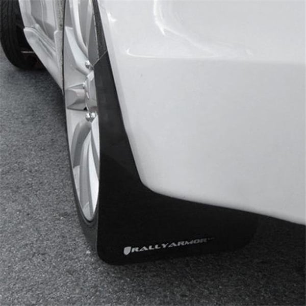 Rally Armor Rally Armor MF8-UR-BLK-WH UR Series Black Mud Flap with White Logo for 2007 Plus Mitsubishi Lancer MF8-UR-BLK/WH - main
